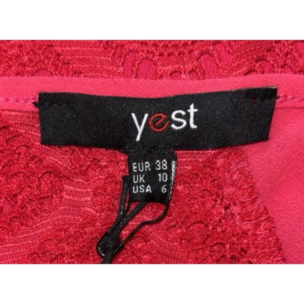 Yest Lace‎ Overlay Sheath Dress Size 6 Pink Handkerchief Hem Sleeveless Festival